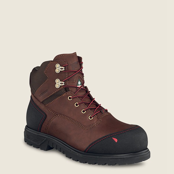 Red Wing Mens Safety Boots - Brnr Xp - 6-inch Waterproof Csa Toe - Brown/Black - RJP810739